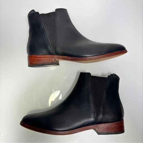 Nisolo Black Leather Eva Everyday Slip On Chelsea Ankle Boot Size 7 - Picture 5 of 13